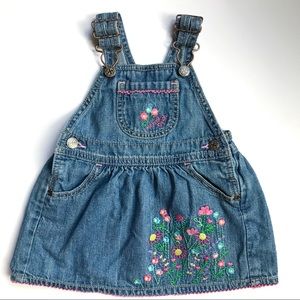 OshKosh B'gosh Denim Overall Dress Embroidered